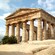 The columned ruins of the Doric temple of Segesta in Sicily, Italy